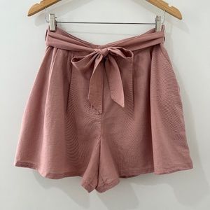 NWT American Eagle 'AE Studio' Linen Blend High Waist Shorts, Size M, in Mauve